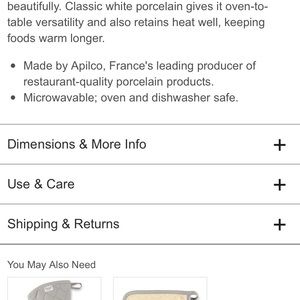 WILLIAMS SONOMA Apilco Baking Dish NEW!